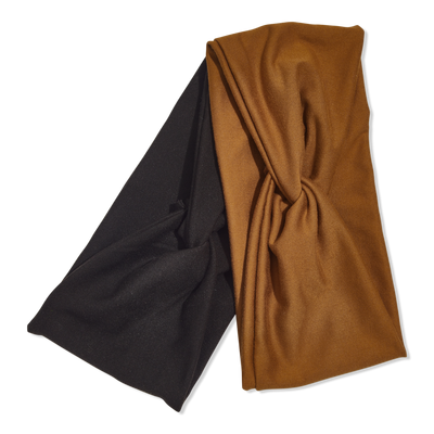 Kitsch Recycled Fabric Wide Twist Headbands 2pc Set