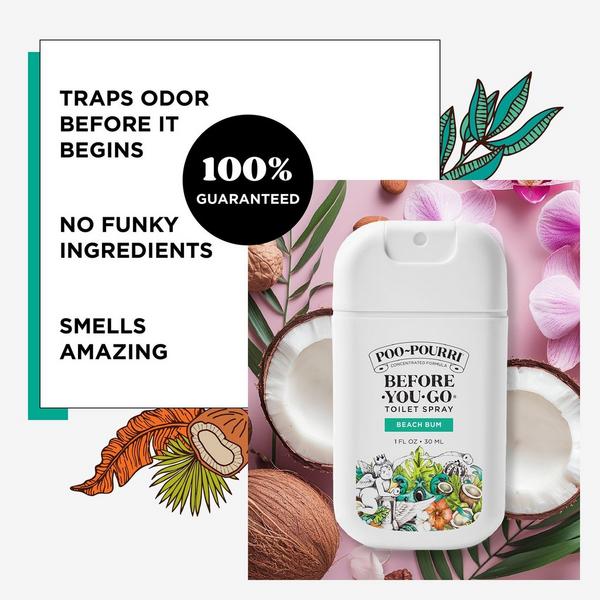 Poo~Pourri Beach Bum Pocket Sprayer Before-You-Go Toilet Spray #3